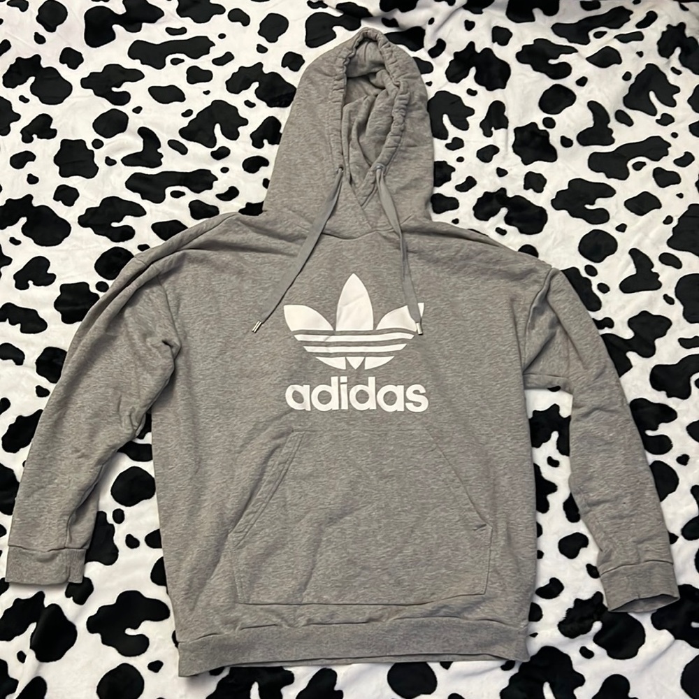 Adidas Gray Hoodie with White Logo